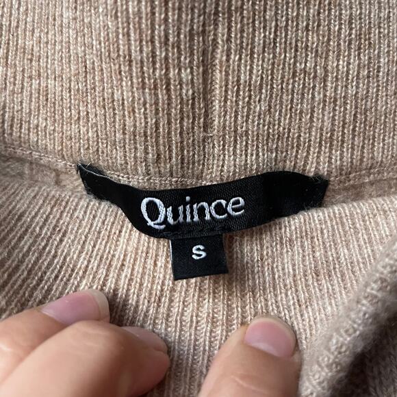 Quince 100% Mongolian Cashmere Beige Oatmeal Ribbed Midi Skirt Size S - Picture 4 of 7